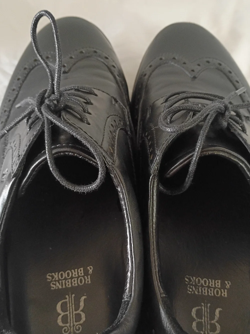 Men's Black Wingtip Derby Shoes - Classic Lace-Up Oxford BY Robbins & Brooks